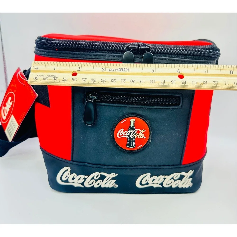 Coca-Cola 6-Can Insulated Cooler Bag Red Black Soft Lunch Box New with Tags
